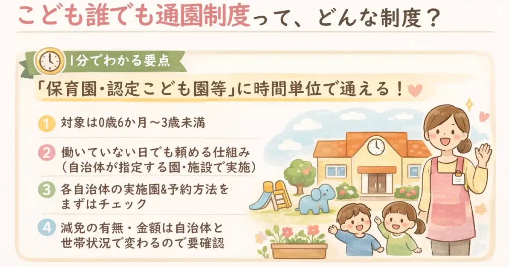 こども誰でも通園制度に関してのまとめ画像