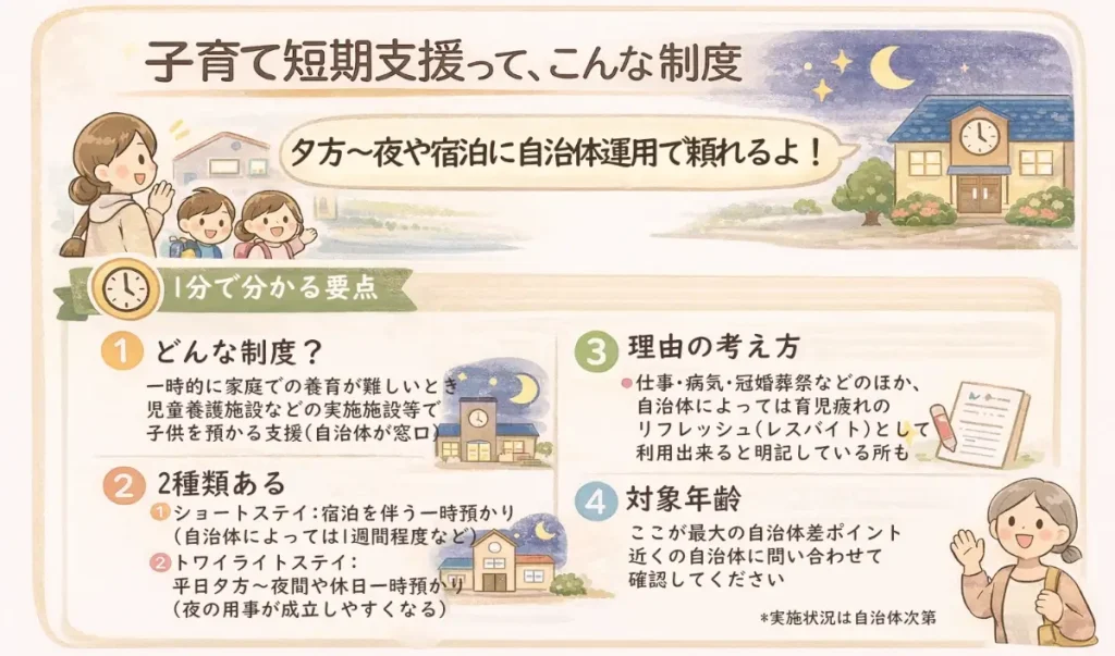 子育て短期支援(ショート/トワイライト)に関してのまとめ画像
